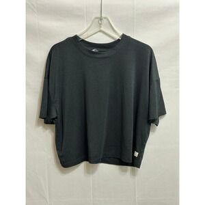 Vuori Zephyr Tee Charcoal Heather Gray Boxy Cropped Active T-Shirt Womens Large